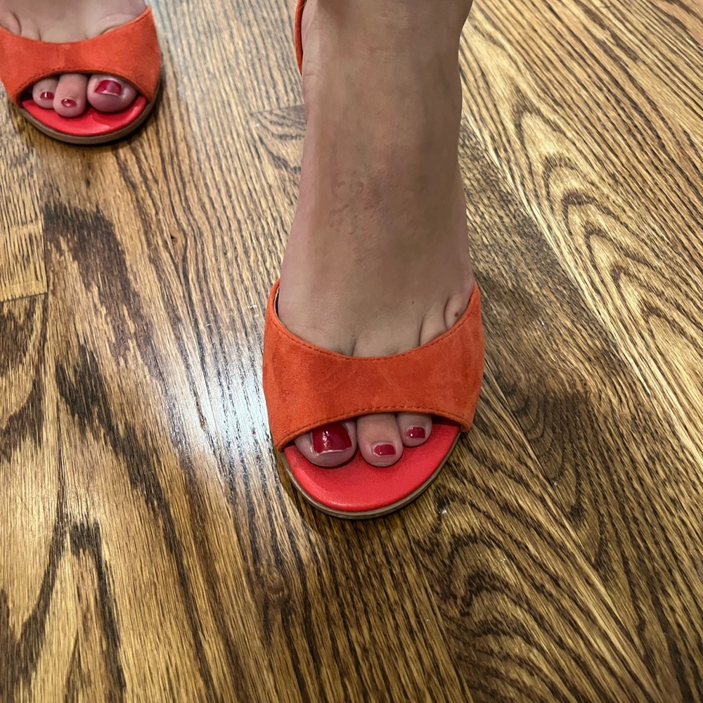 Sam Edelman Orange Suede Sandals